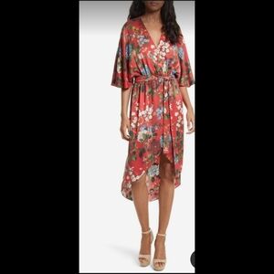 Alice + Olivia Clarine Floral Silk Wrap Dress